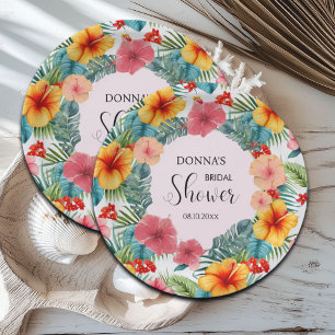 Exotic Floral Hawaiian Bridal Shower Paper Plate