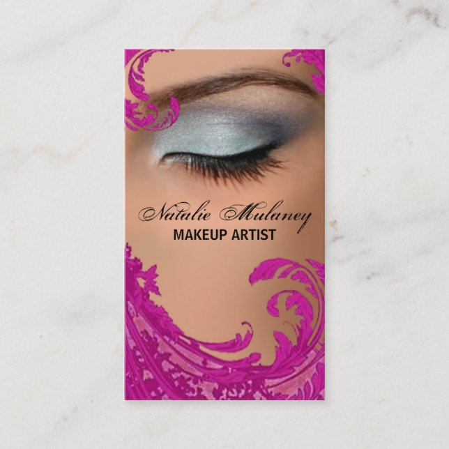 Exotic Floral Makeup Artist Business Card (Front)