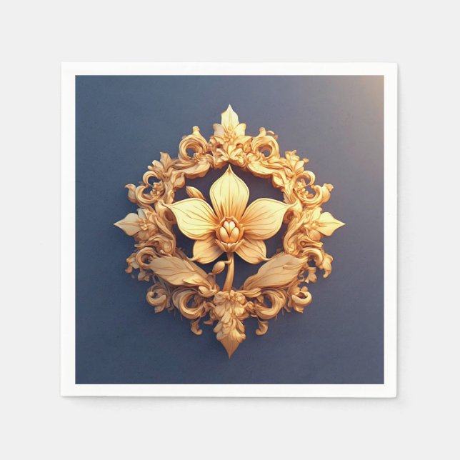 Exotic Floral Table Decor Napkin (Front)