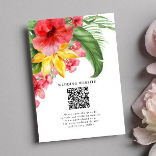 Exotic Floral Tropical Destination Wedding Enclosure Card