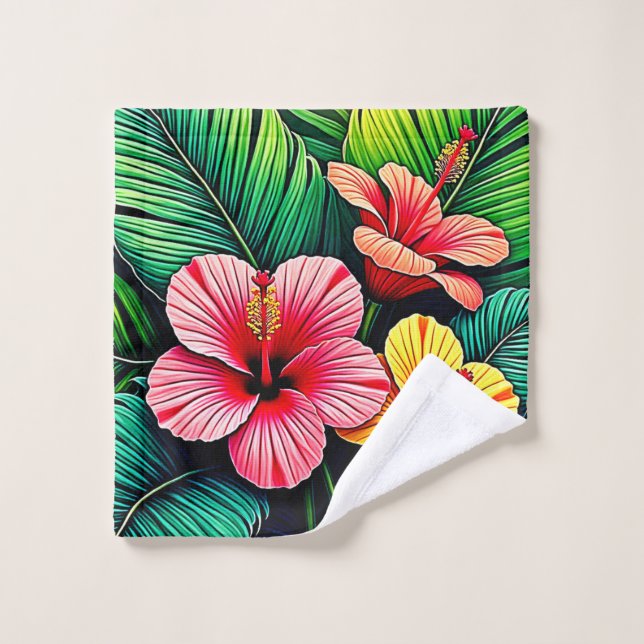 Exotic Flower Garden Dreams Bath Towel Set (Wash Cloth)