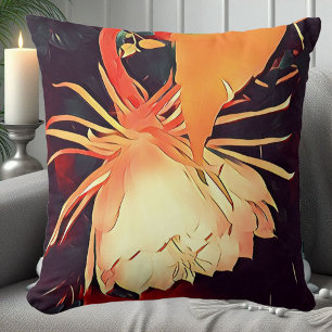 Exotic Flower White Bramha Lotus Floral Spiritual Cushion