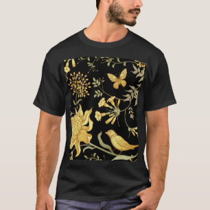 Exotic Flowers Birds Vintage Pattern T-Shirt