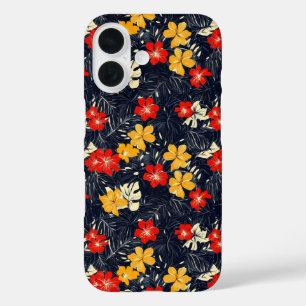 Exotic Flowers Floral Pattern iPhone 16 Case