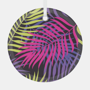 Exotic Flowers: Jungle Pattern Escape Glass Tree Decoration