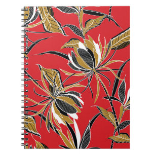 Exotic Flowers: Polka Dot Vintage Notebook