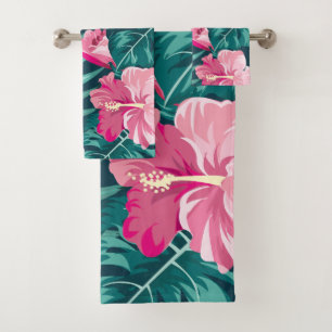 Exotic Flowers summer design Bath Towel Set