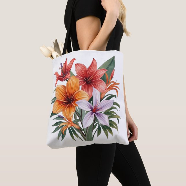 Exotic Flowers – Tropical Bouquet Tote bag (Close Up)