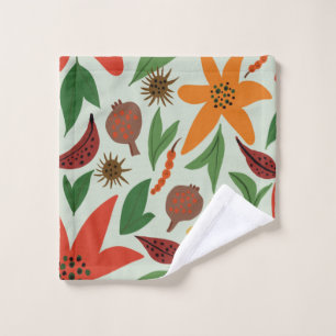 Exotic flowers wash cloth