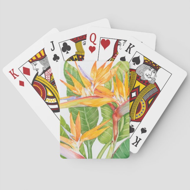 Exotic Flowers Watercolor Playing Cards (Back)
