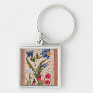 Exotic flowers with insects key ring