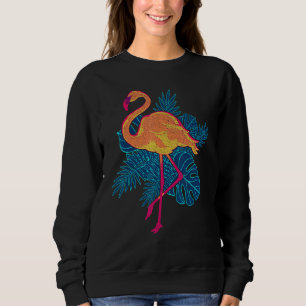 Exotic Flowers Zoo Animal Tropical Bird Pink Flam Sweatshirt