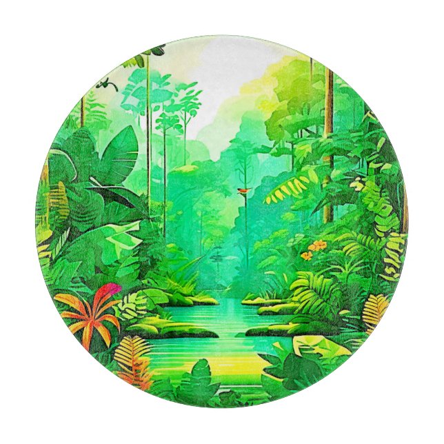 Exotic Forest Design Cutting Board (Front)