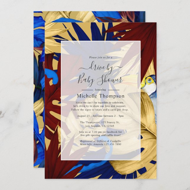 Exotic Forest Drive By Shower Invitation (Front/Back)