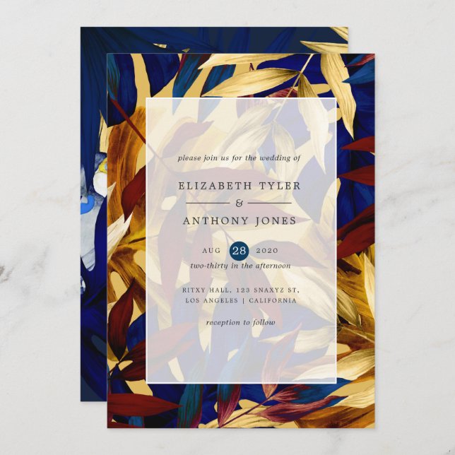 Exotic Forest Wedding Invitation (Front/Back)