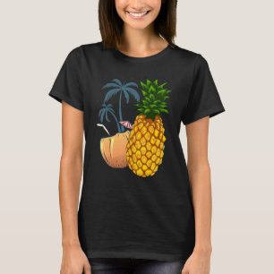 Exotic Fruit Coconut Palm Trees Tropical Summer Pi T-Shirt