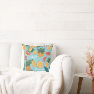 Exotic Fruit floral pattern. Hello summer. Cushion