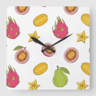 Exotic Fruit Pattern - Paradis Tropic Mixture Square Wall Clock