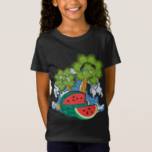 Exotic Fruit Waves Ocean Palm Trees Tropic Summer  T-Shirt