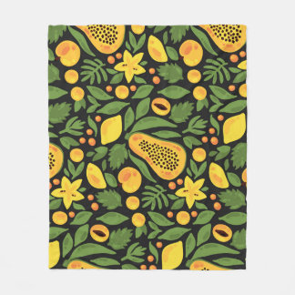 Exotic Fruits: Colourful Summer Seamless Fleece Blanket