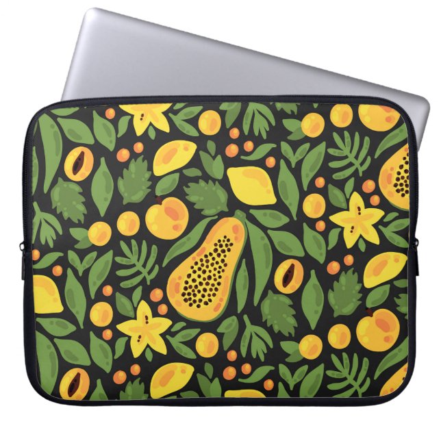 Exotic Fruits: Colourful Summer Seamless Laptop Sleeve (Front)