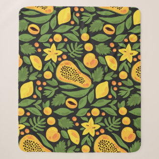 Exotic Fruits: Colourful Summer Seamless Sherpa Blanket