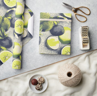 Exotic Fruits Halftone Wrapping Paper