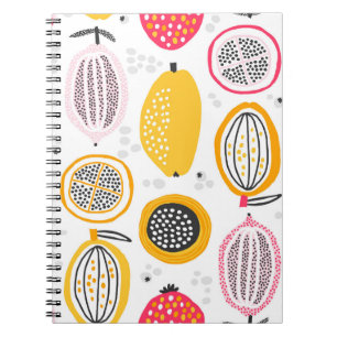 Exotic Fruits Hand-Drawn: Vintage Summer Notebook