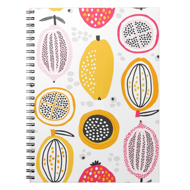 Exotic Fruits Hand-Drawn: Vintage Summer Notebook (Front)