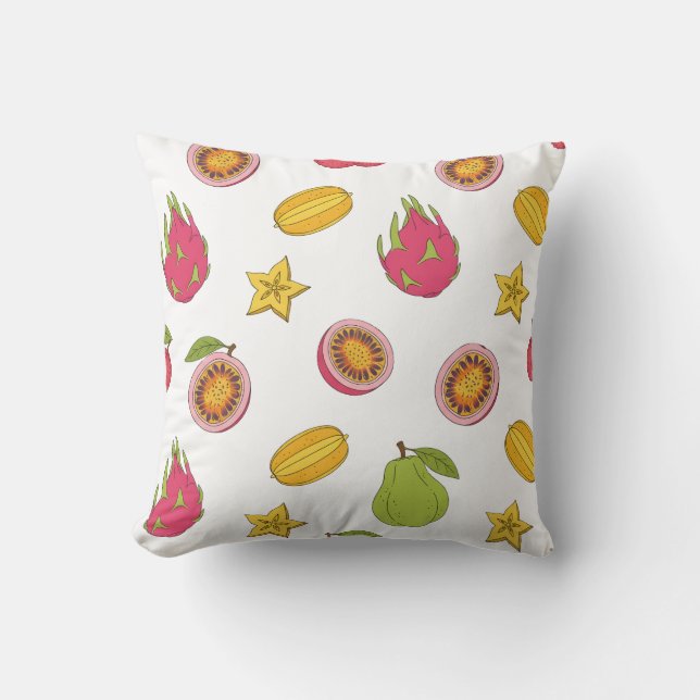 Exotic Fruits Pattern – Tropical Paradise Mix Cushion (Front)