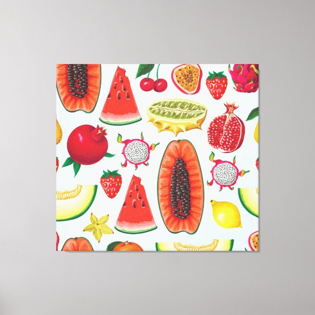 Exotic Fruits: Trendy Print Seamless. (Front)
