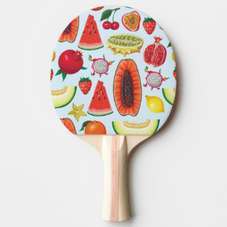 Exotic Fruits: Trendy Print Seamless. Ping Pong Paddle