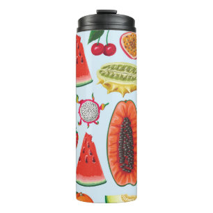 Exotic Fruits: Trendy Print Seamless. Thermal Tumbler