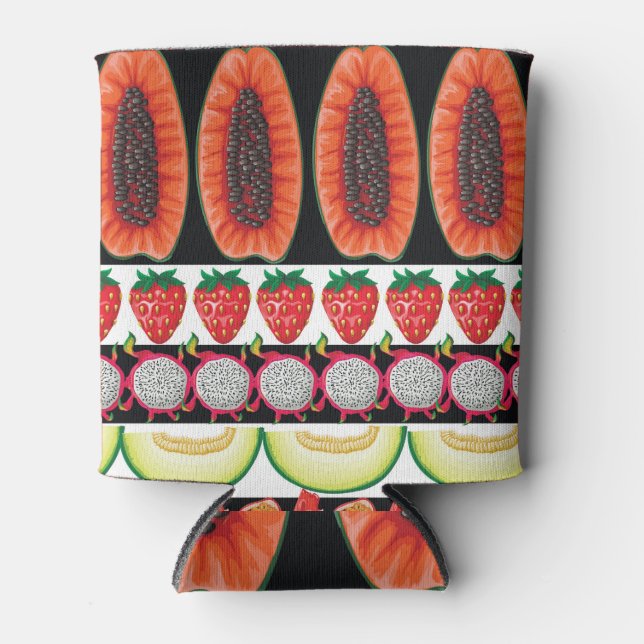 Exotic Fruits Trendy Seamless Pattern Can Cooler (Front)