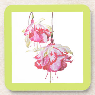 Exotic Fuchsias on a Coaster Set