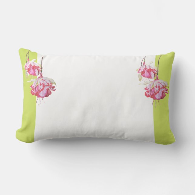 Exotic Fuchsias on a Lumbar Pillow (Front)