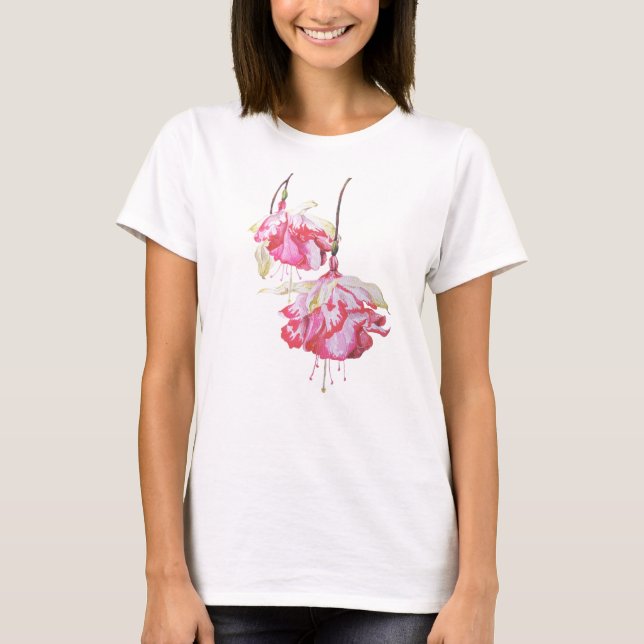 Exotic Fuchsias on Women's Basic T-shirt (Front)