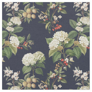 Exotic garden Hydrangea navy blooming  Fabric