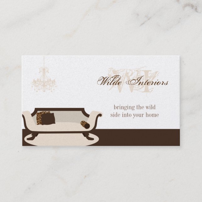 Exotic Giraffe Interior Design : Business Cards (Front)