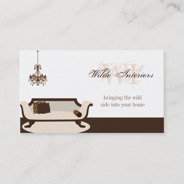 Exotic Giraffe Interior Design : Business Cards (Front)