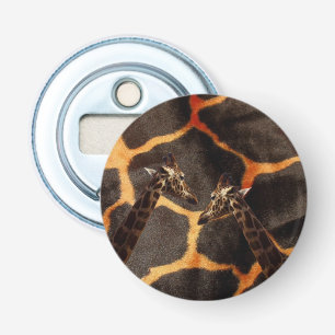 "Exotic Giraffes: On a Giraffe Patterned Canvas" Bottle Opener
