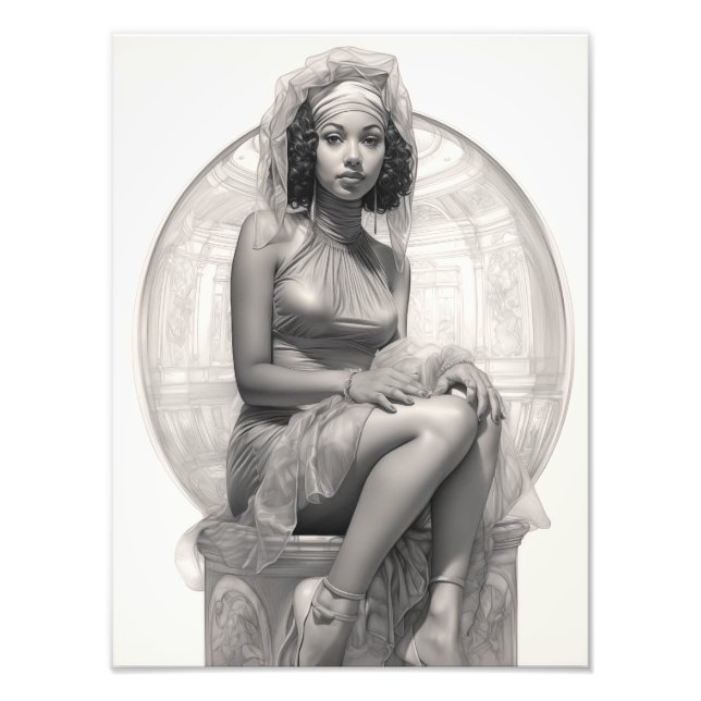 Exotic Girl on a Sofa Photo Print (Front)