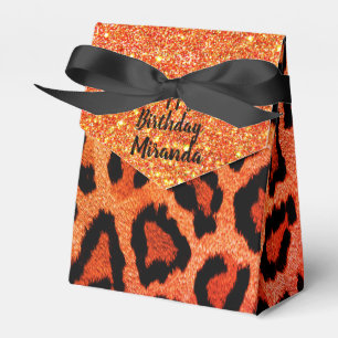 Exotic Glam Orange Leopard Favour Box