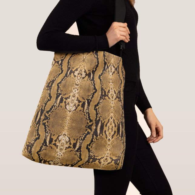 Exotic Gold Boa Constrictor Snakeskin Crossbody Bag (Close Up)