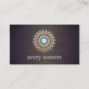 Exotic Gold Lotus Mandala Health and Wellness Business Card