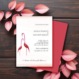 Exotic Golden Pink Flamingo Invitation
