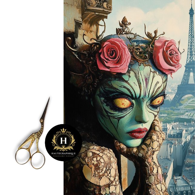 Exotic Gothic Gargoyle Roses Parisian Charm  Tissue Paper (Creator Uploaded)