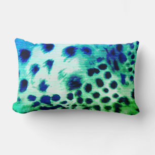 Exotic Green Leopard Print Lumbar Throw Pillow