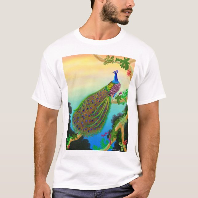 Exotic Green Peacock T-Shirt (Front)