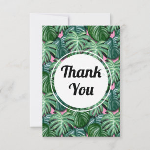 Exotic Green Tropical Leaves Pattern Thank You